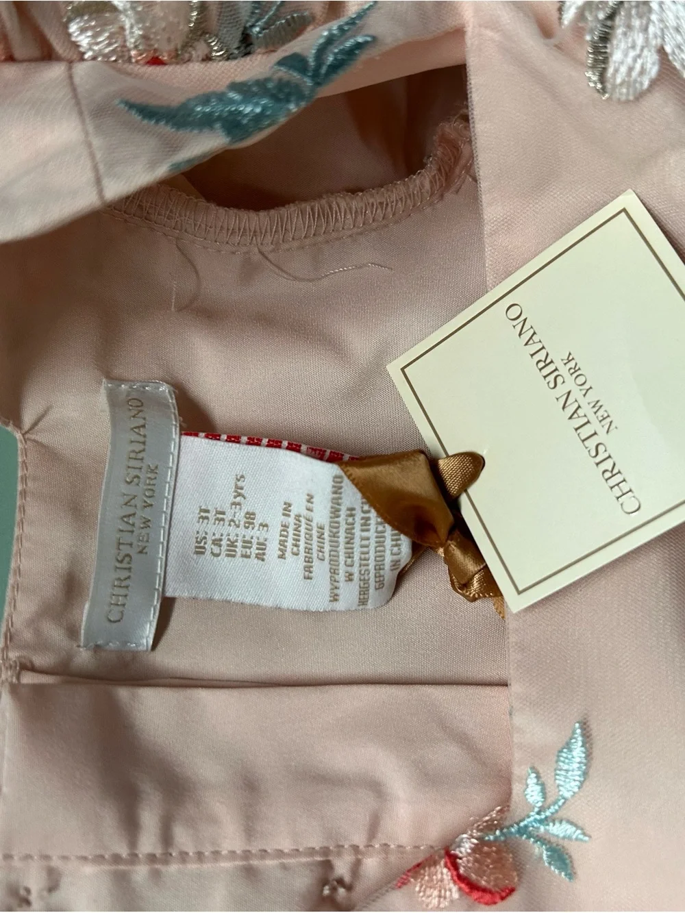 Christian Siriano Pink Floral Embroidered Dress